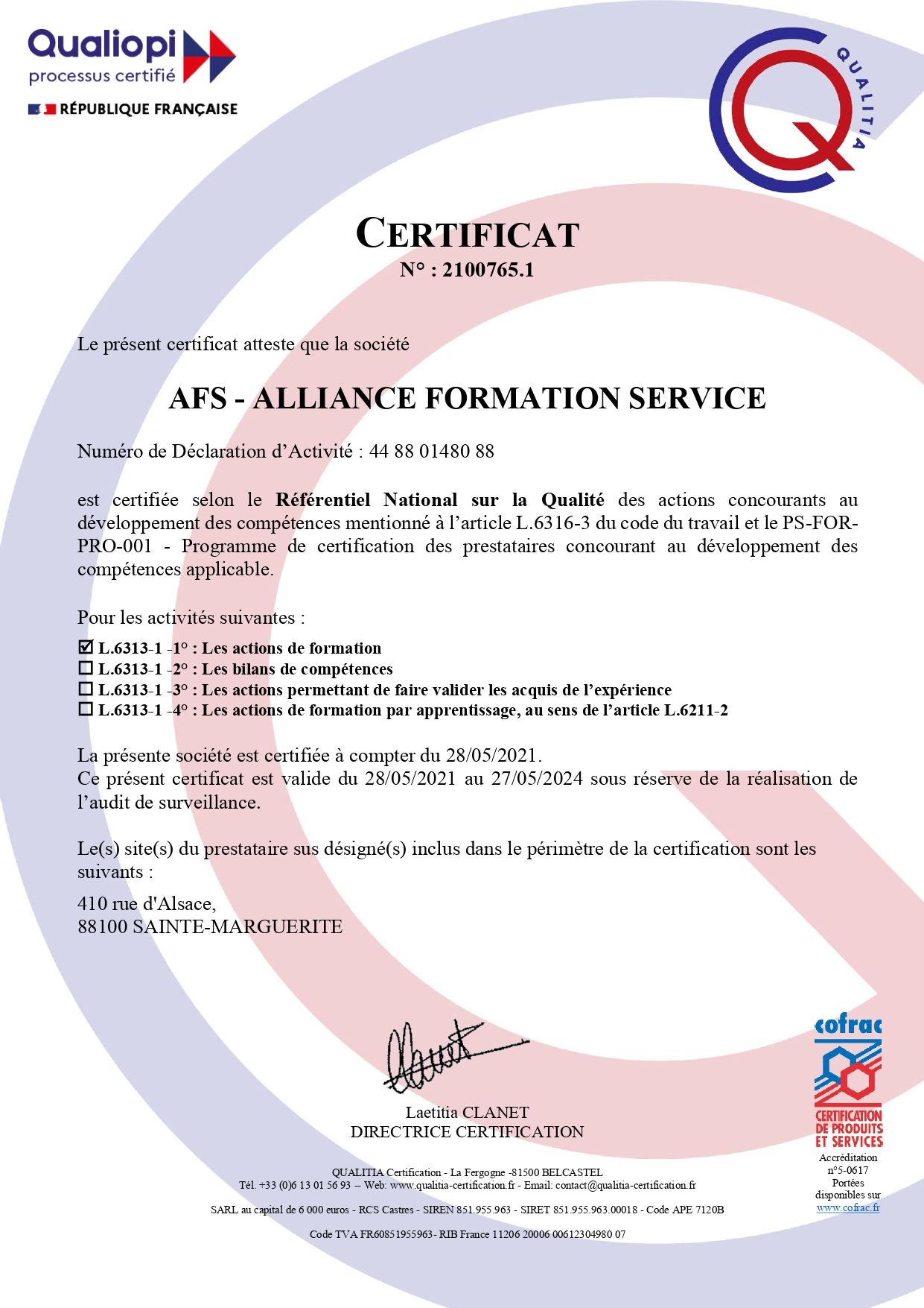 Alliance Formation Service - Certification Qualiopi